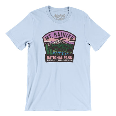 Mt. Rainier National Park Badge Men/Unisex T-Shirt-Light Blue-Allegiant Goods Co. Vintage Sports Apparel