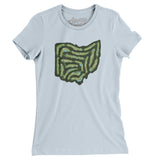 Ohio Golf Course Map Women's T-Shirt-Light Blue-Allegiant Goods Co. Vintage Sports Apparel