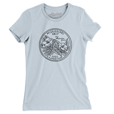 Mississippi State Quarter Women's T-Shirt-Light Blue-Allegiant Goods Co. Vintage Sports Apparel