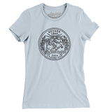 Nevada State Quarter Women's T-Shirt-Light Blue-Allegiant Goods Co. Vintage Sports Apparel
