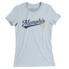 Memphis Vintage Script Women's T-Shirt-Light Blue-Allegiant Goods Co. Vintage Sports Apparel