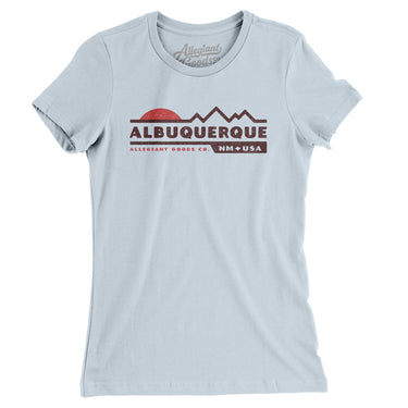 Albuquerque Mountain Sunset Women's T-Shirt-Light Blue-Allegiant Goods Co. Vintage Sports Apparel