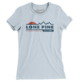 Lone Pine Mountain Sunset Women's T-Shirt-Light Blue-Allegiant Goods Co. Vintage Sports Apparel