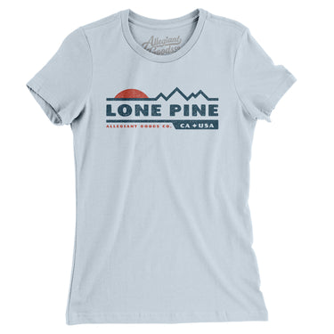 Lone Pine Mountain Sunset Women's T-Shirt-Light Blue-Allegiant Goods Co. Vintage Sports Apparel