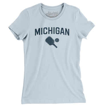 Michigan Pickleball Women's T-Shirt-Light Blue-Allegiant Goods Co. Vintage Sports Apparel