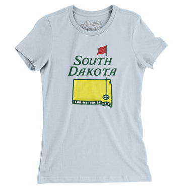 South Dakota Golf Women's T-Shirt-Light Blue-Allegiant Goods Co. Vintage Sports Apparel