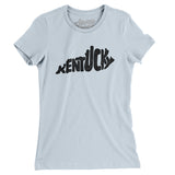 Kentucky State Shape Text Women's T-Shirt-Light Blue-Allegiant Goods Co. Vintage Sports Apparel