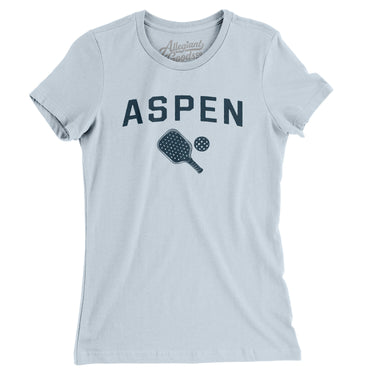 Aspen Pickleball Women's T-Shirt-Light Blue-Allegiant Goods Co. Vintage Sports Apparel