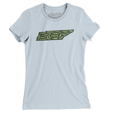 Tennessee Golf Course Map Women's T-Shirt-Light Blue-Allegiant Goods Co. Vintage Sports Apparel