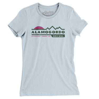 Alamogordo Mountain Sunset Women's T-Shirt-Light Blue-Allegiant Goods Co. Vintage Sports Apparel