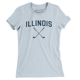 Illinois Golf Women's T-Shirt-Light Blue-Allegiant Goods Co. Vintage Sports Apparel