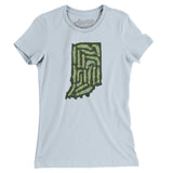 Indiana Golf Course Map Women's T-Shirt-Light Blue-Allegiant Goods Co. Vintage Sports Apparel