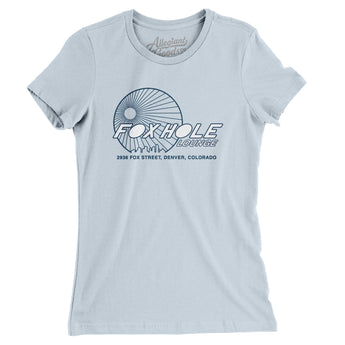 Fox Hole Lounge Denver Women's T-Shirt-Light Blue-Allegiant Goods Co. Vintage Sports Apparel