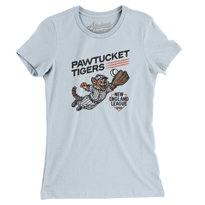 Pawtucket Tigers Women's T-Shirt-Light Blue-Allegiant Goods Co. Vintage Sports Apparel
