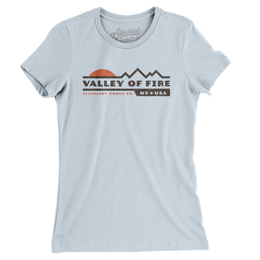 Valley Of Fire Sunset Women's T-Shirt-Light Blue-Allegiant Goods Co. Vintage Sports Apparel