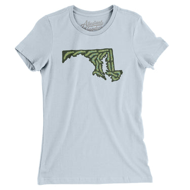 Maryland Golf Course Women's T-Shirt-Light Blue-Allegiant Goods Co. Vintage Sports Apparel