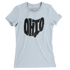 Ohio State Shape Text Women's T-Shirt-Light Blue-Allegiant Goods Co. Vintage Sports Apparel