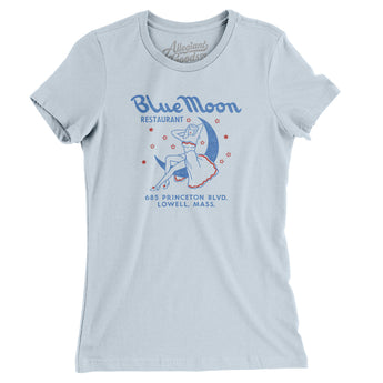 Blue Moon Restaurant Lowell Women's T-Shirt-Light Blue-Allegiant Goods Co. Vintage Sports Apparel