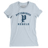 Pittsburgh Rebels Women's T-Shirt-Light Blue-Allegiant Goods Co. Vintage Sports Apparel