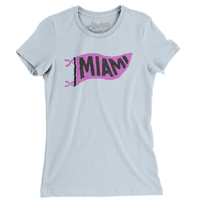 Miami Pennant Women's T-Shirt-Light Blue-Allegiant Goods Co. Vintage Sports Apparel