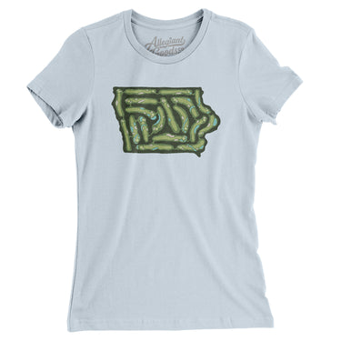 Iowa Golf Course Women's T-Shirt-Light Blue-Allegiant Goods Co. Vintage Sports Apparel