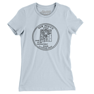 New Mexico State Quarter Women's T-Shirt-Light Blue-Allegiant Goods Co. Vintage Sports Apparel