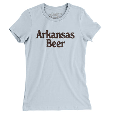 Arkansas Beer Women's T-Shirt-Light Blue-Allegiant Goods Co. Vintage Sports Apparel