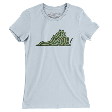 Virginia Golf Course Women's T-Shirt-Light Blue-Allegiant Goods Co. Vintage Sports Apparel