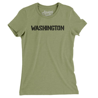 Washington Military Stencil Women's T-Shirt-Allegiant Goods Co. Vintage Sports Apparel