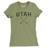 Utah Golf Women's T-Shirt-Light Olive-Allegiant Goods Co. Vintage Sports Apparel