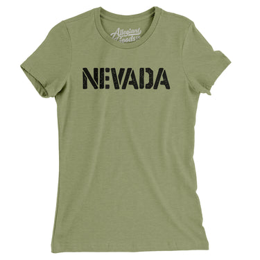 Nevada Military Stencil Women's T-Shirt-Allegiant Goods Co. Vintage Sports Apparel