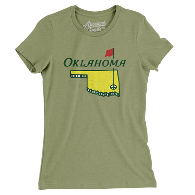Oklahoma Golf Women's T-Shirt-Light Olive-Allegiant Goods Co. Vintage Sports Apparel