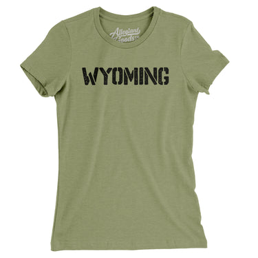Wyoming Military Stencil Women's T-Shirt-Allegiant Goods Co. Vintage Sports Apparel