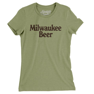 Milwaukee Beer Women's T-Shirt-Light Olive-Allegiant Goods Co. Vintage Sports Apparel