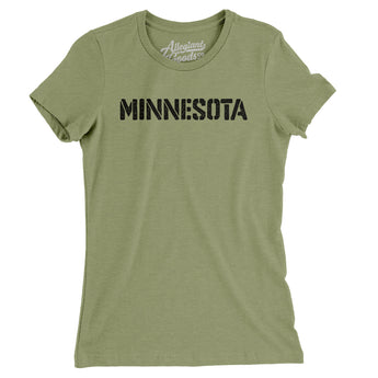 Minnesota Military Stencil Women's T-Shirt-Allegiant Goods Co. Vintage Sports Apparel