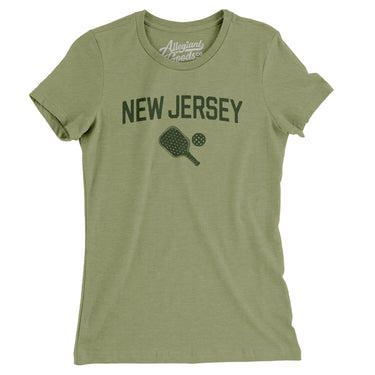 New Jersey Pickleball Women's T-Shirt-Light Olive-Allegiant Goods Co. Vintage Sports Apparel