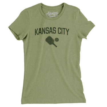 Kansas City Pickleball Women's T-Shirt-Light Olive-Allegiant Goods Co. Vintage Sports Apparel