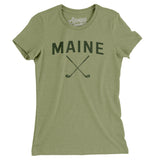 Maine Golf Women's T-Shirt-Light Olive-Allegiant Goods Co. Vintage Sports Apparel