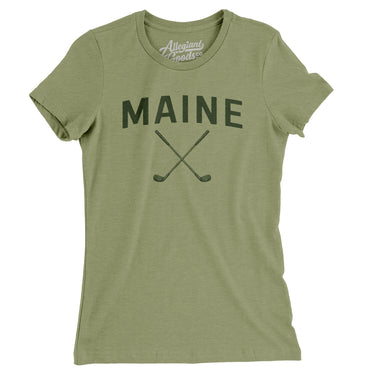 Maine Golf Women's T-Shirt-Light Olive-Allegiant Goods Co. Vintage Sports Apparel