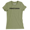 Pennsylvania Military Stencil Women's T-Shirt-Light Olive-Allegiant Goods Co. Vintage Sports Apparel