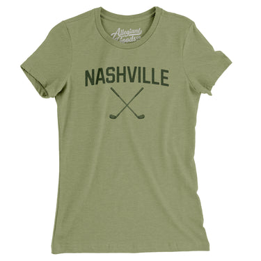 Nashville Golf Women's T-Shirt-Light Olive-Allegiant Goods Co. Vintage Sports Apparel