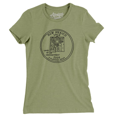 New Mexico State Quarter Women's T-Shirt-Light Olive-Allegiant Goods Co. Vintage Sports Apparel