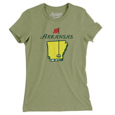 Arkansas Golf Women's T-Shirt-Light Olive-Allegiant Goods Co. Vintage Sports Apparel