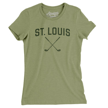 St. Louis Golf Women's T-Shirt-Light Olive-Allegiant Goods Co. Vintage Sports Apparel