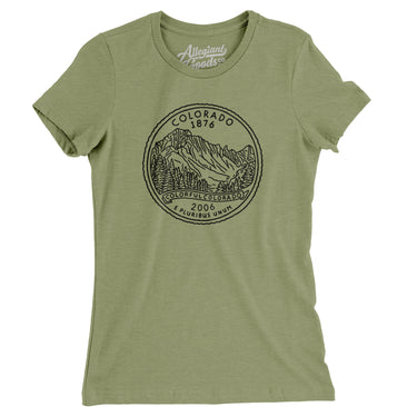 Colorado State Quarter Women's T-Shirt-Light Olive-Allegiant Goods Co. Vintage Sports Apparel