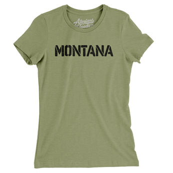 Montana Military Stencil Women's T-Shirt-Allegiant Goods Co. Vintage Sports Apparel