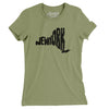 New York State Shape Text Women's T-Shirt-Light Olive-Allegiant Goods Co. Vintage Sports Apparel