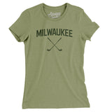 Milwaukee Golf Women's T-Shirt-Light Olive-Allegiant Goods Co. Vintage Sports Apparel