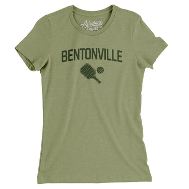 Bentonville Pickleball Women's T-Shirt-Light Olive-Allegiant Goods Co. Vintage Sports Apparel
