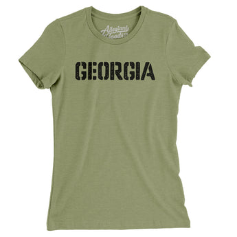 Georgia Military Stencil Women's T-Shirt-Allegiant Goods Co. Vintage Sports Apparel